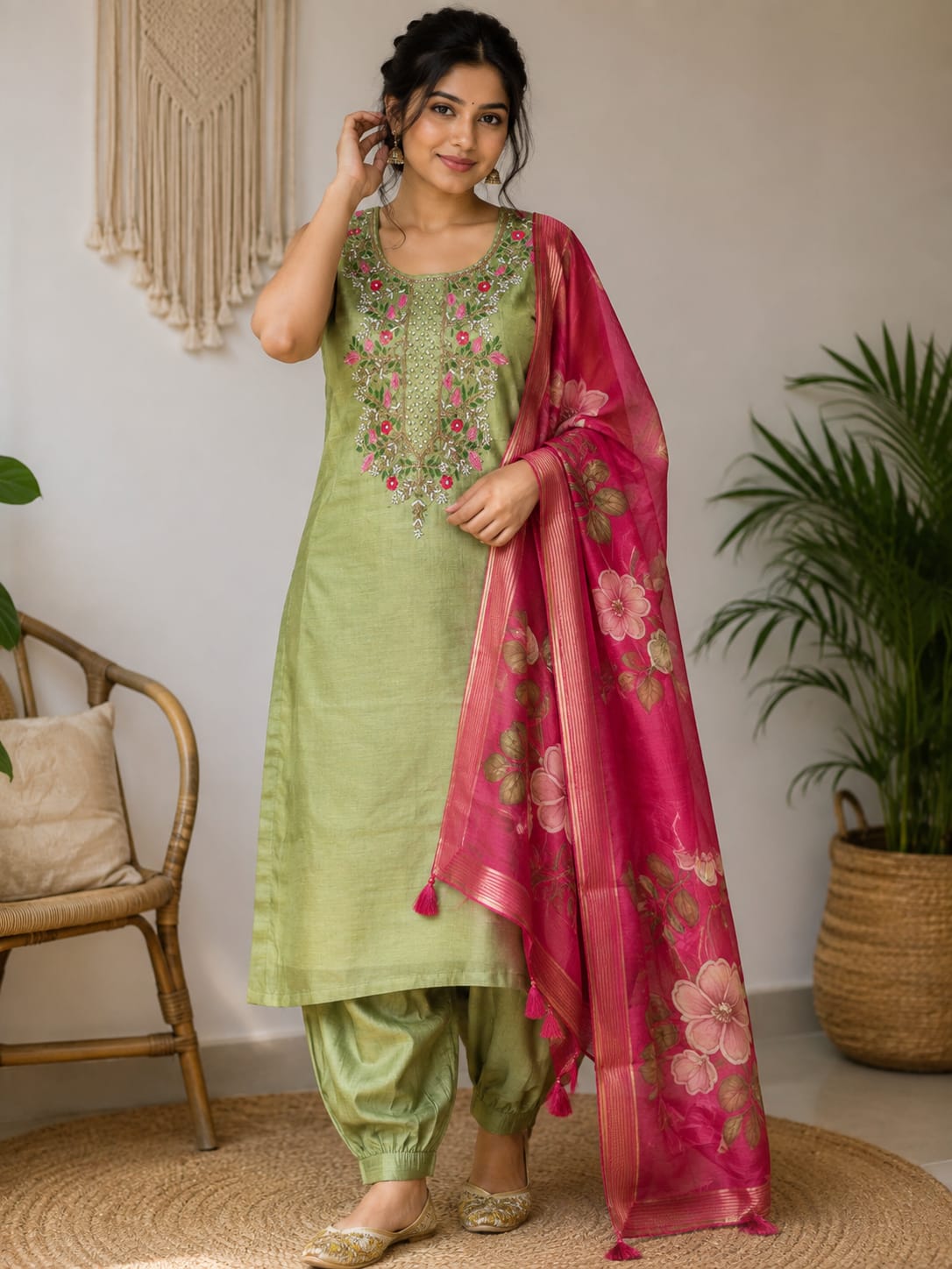 Green 3 Piece Salwar set