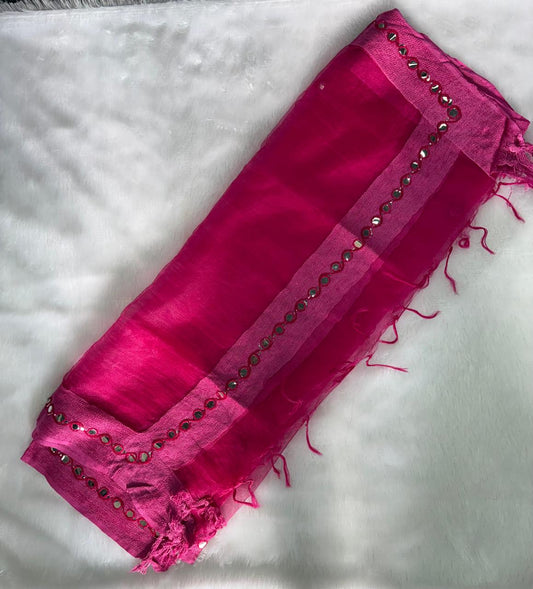 Pink Embellished Dupatta