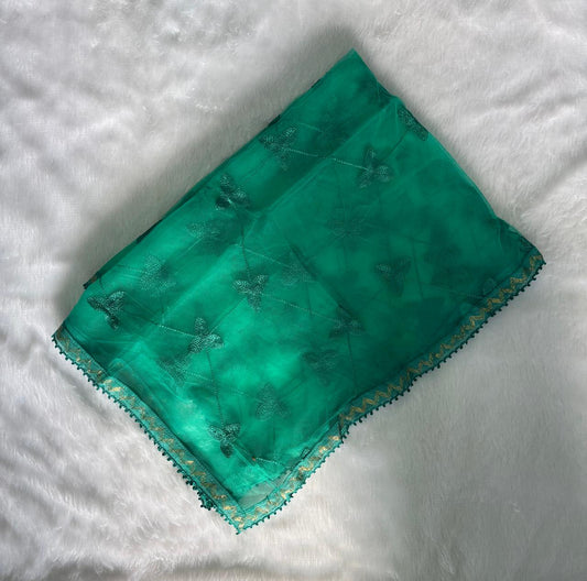 Green Embroidered Dupatta