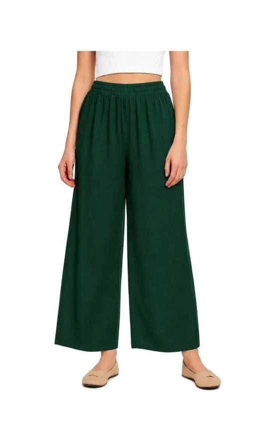 Women’s Green Wide-Leg Palazzo Pants