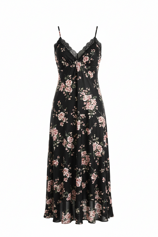 Black Floral Nighty
